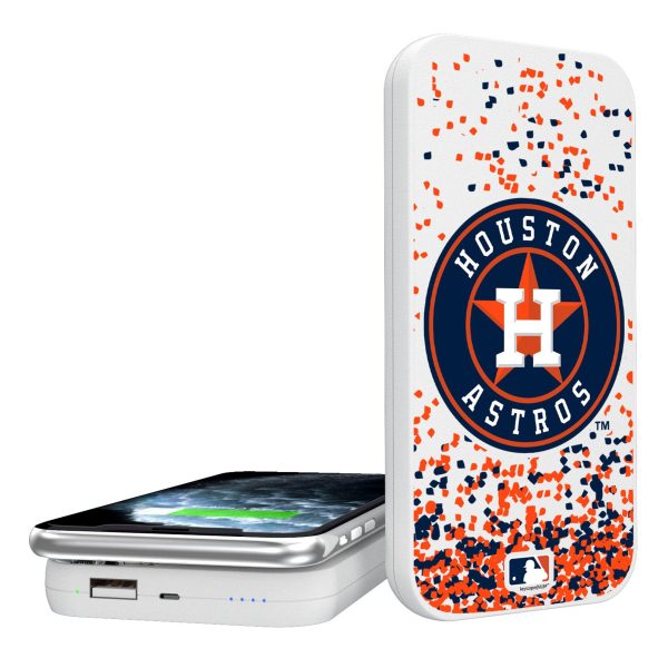 Houston Astros Confetti 5000mAh Portable Wireless Charger Supply