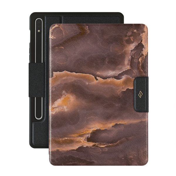 Fire Wood - Brown Marble Samsung Galaxy Tab S9+ FE Case Online