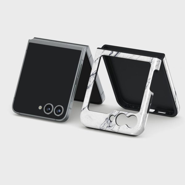 Satin White - Marble Samsung Galaxy Z Flip 6 Case Online Hot Sale - Image 5