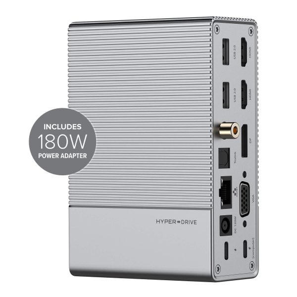 HyperDrive GEN2 18-Port USB-C Docking Station + 180W Power Adapter Bundle Online